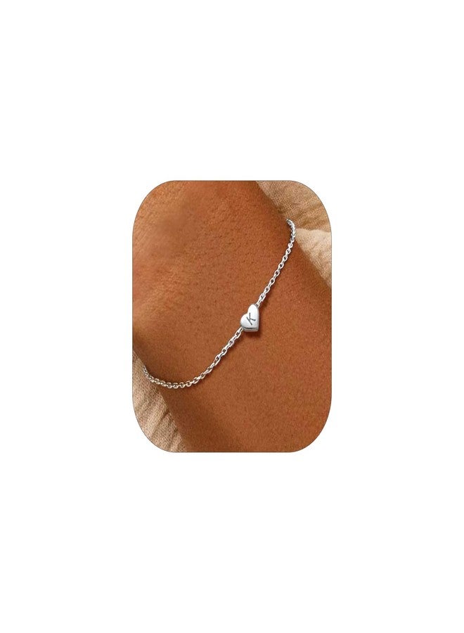 PROSILVER 925 Sterling Silver Initial Heart Braclet Dainty Womens k Chain Bracelet Bangle Bracelt Friendship Braclets - Image 1